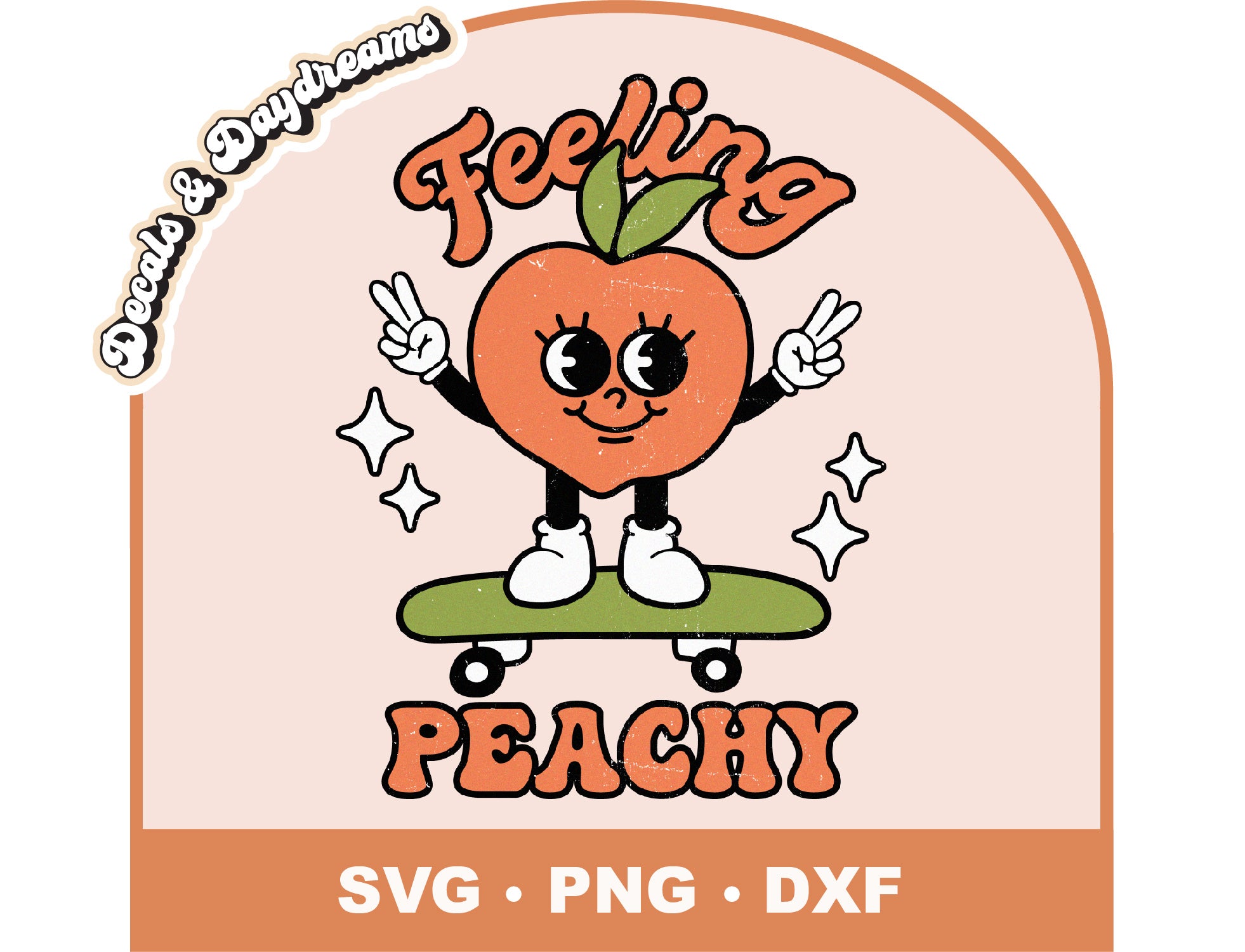 Feeling Peachy Retro Decal Decals And Daydreams