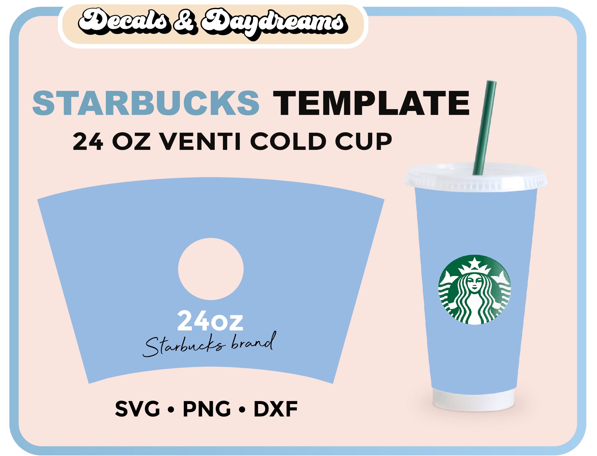 24oz Cold Cup Template Mini Pack 2 Clip Art