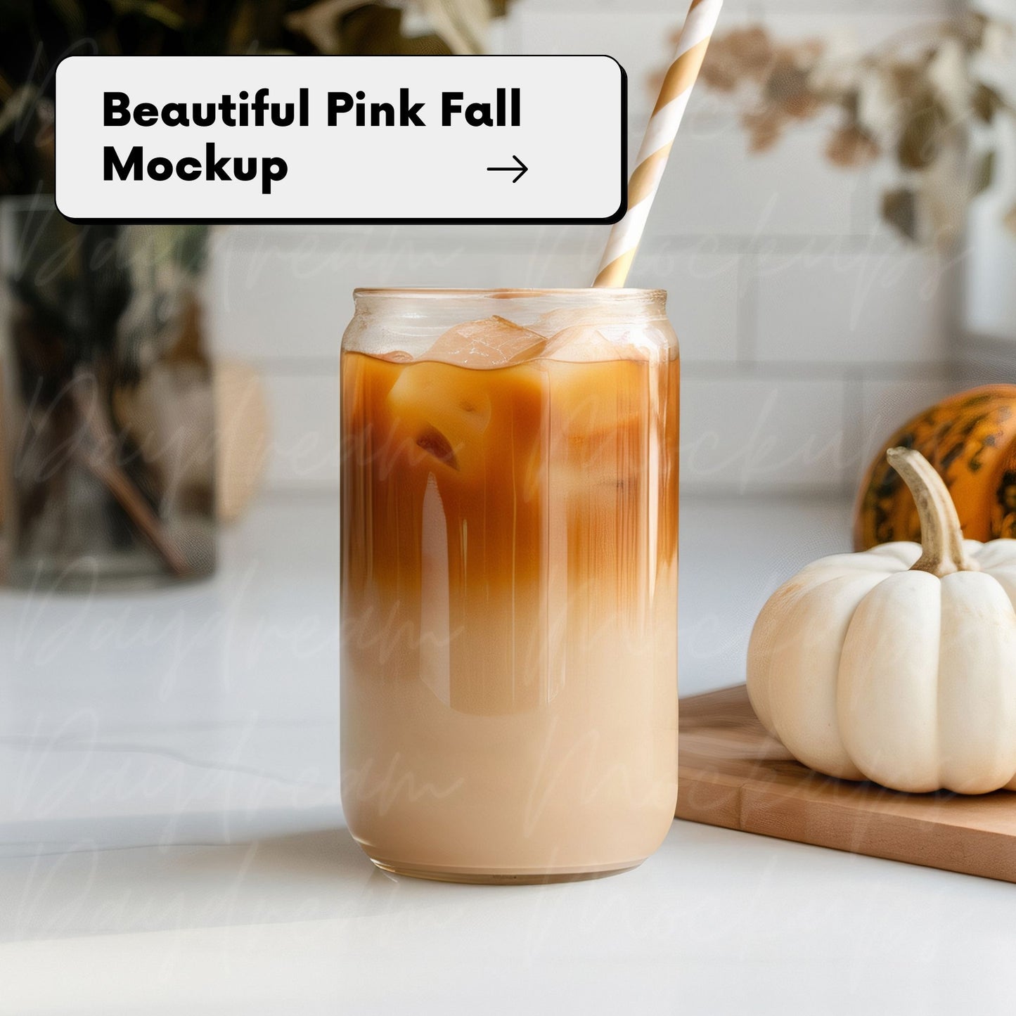 Fall Libbey Can Glass DRAG and DROP Mockup