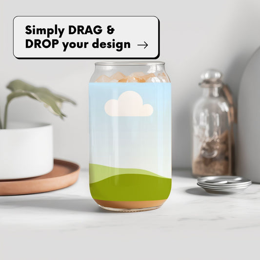 Libbey 16oz Can Glass Flatly Mockup Graphic by DecalsAndDaydreams
