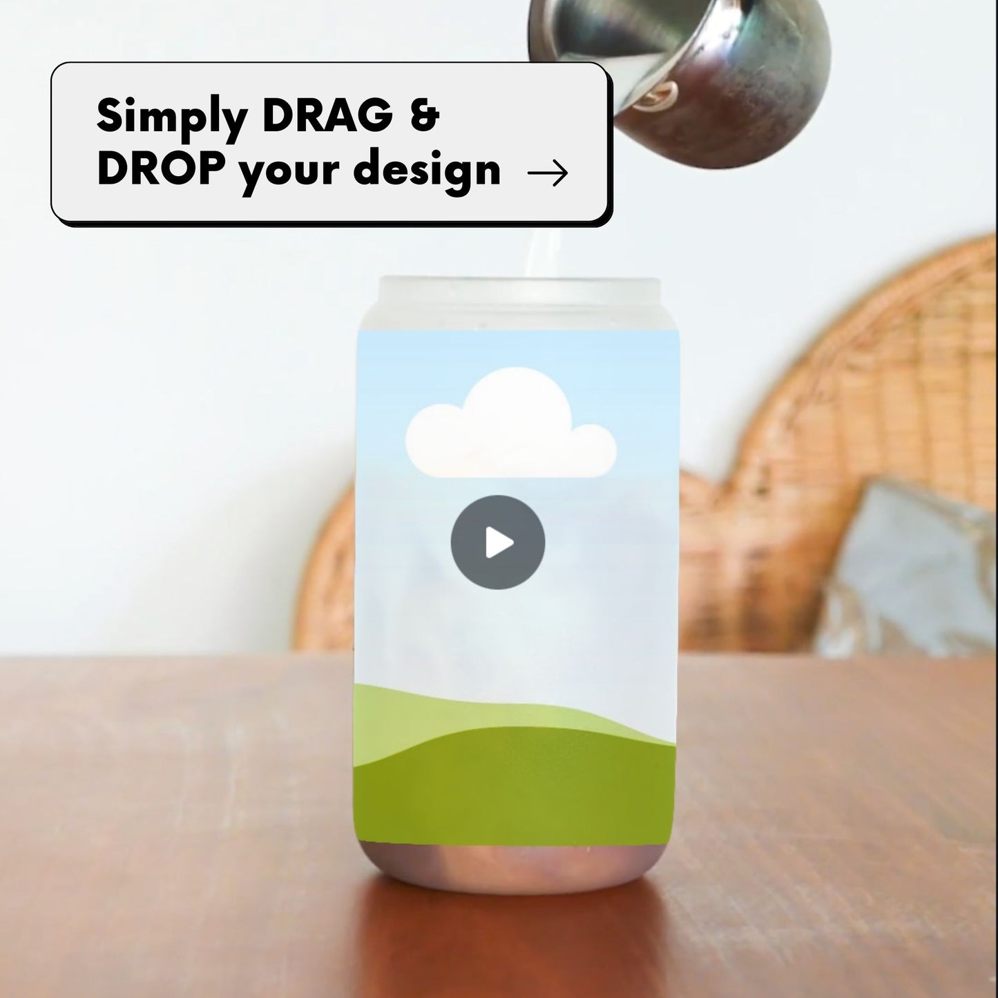 Frosted Can Glass VIDEO Mockup