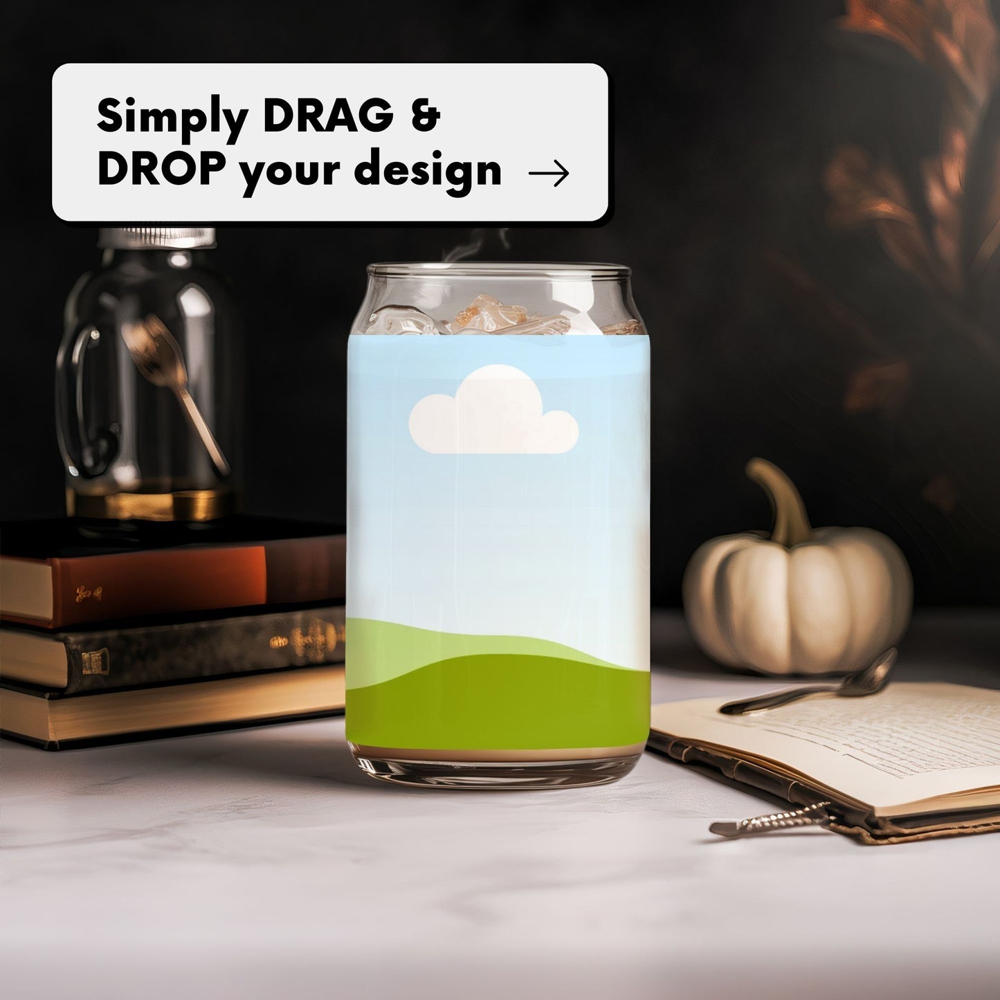 Halloween Can Glass Mockup