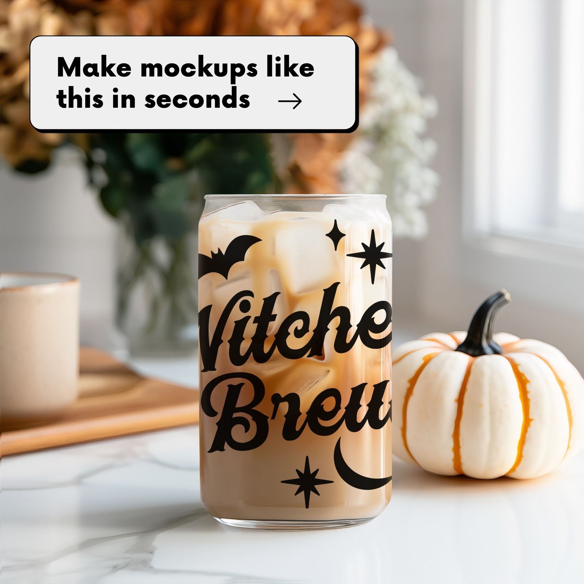 Fall Season Can Glass Smart Mockup Graphic by DecalsAndDaydreams · Creative  Fabrica