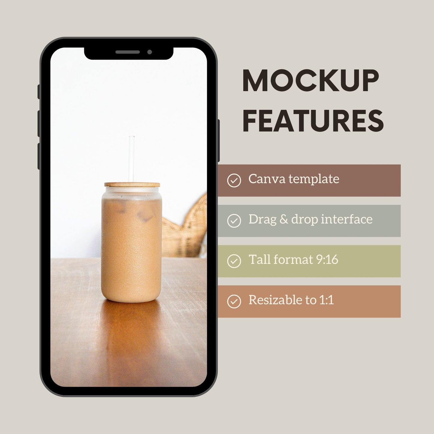 Frosted Can Glass DRAG and DROP Mockup