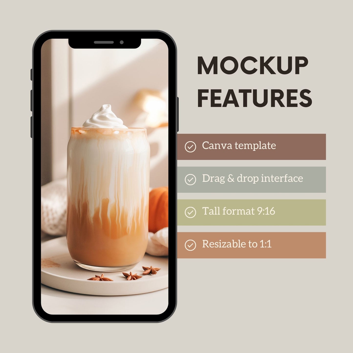 Cozy Fall Can Glass DRAG and DROP Mockup