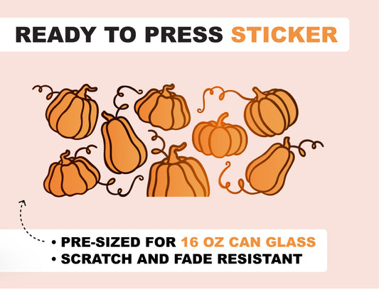 UV DTF Cup Wraps for 16 oz Halloween Pumpkin 9 Sheets Decals Bulk UVDTF Transfer Stickers, DTF Wraps Glass Stickers for Cups, Ready to Press Apply