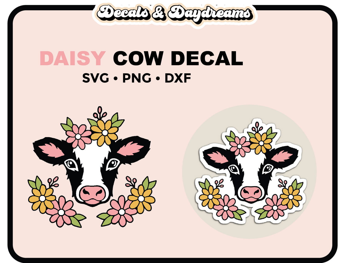 Daisy Cow Decal