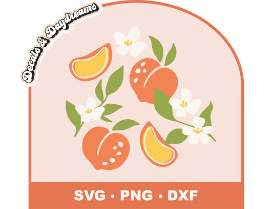 Floral Peach SVG Decal Set