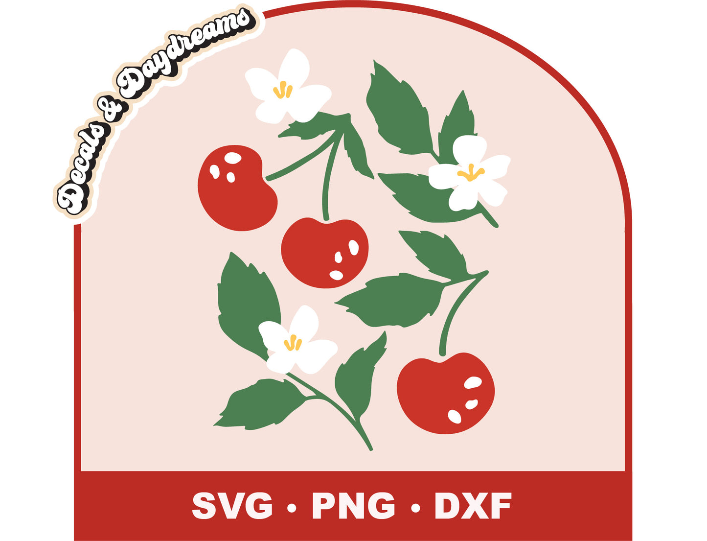 Floral Cherry SVG Decal Set