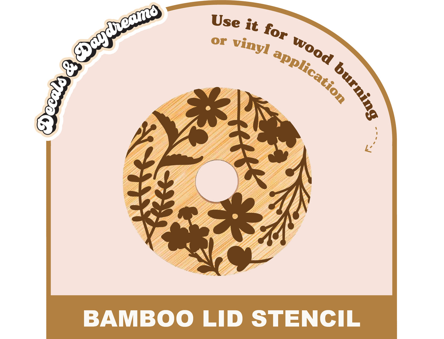 WILD FLOWERS Bamboo Lid Decal