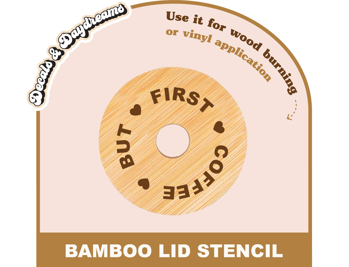 BUT FIRST COFFEE Bamboo Lid Decal