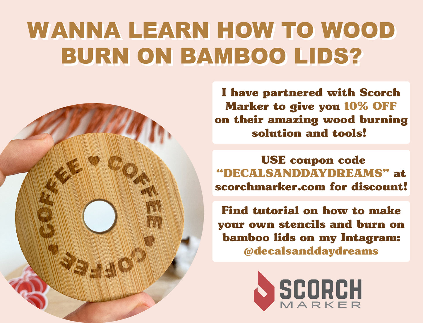 COFFEE COFFEE COFFEE Bamboo Lid Decal