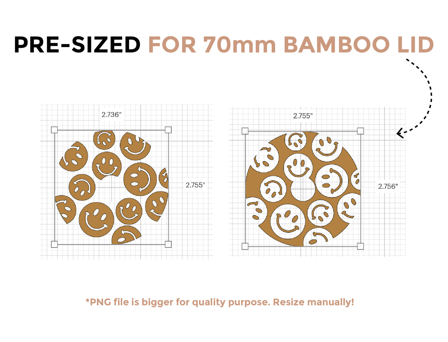 SMILEY Bamboo Lid Decal