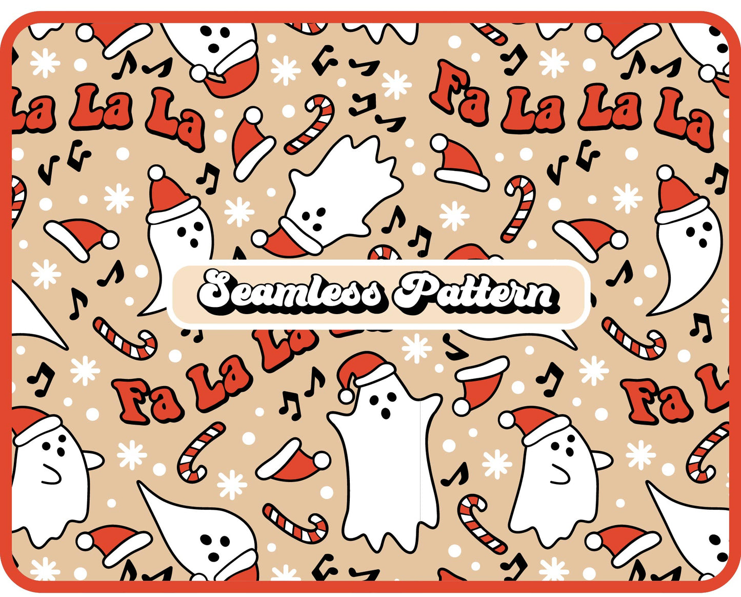 Spooky Christmas Seamless Pattern