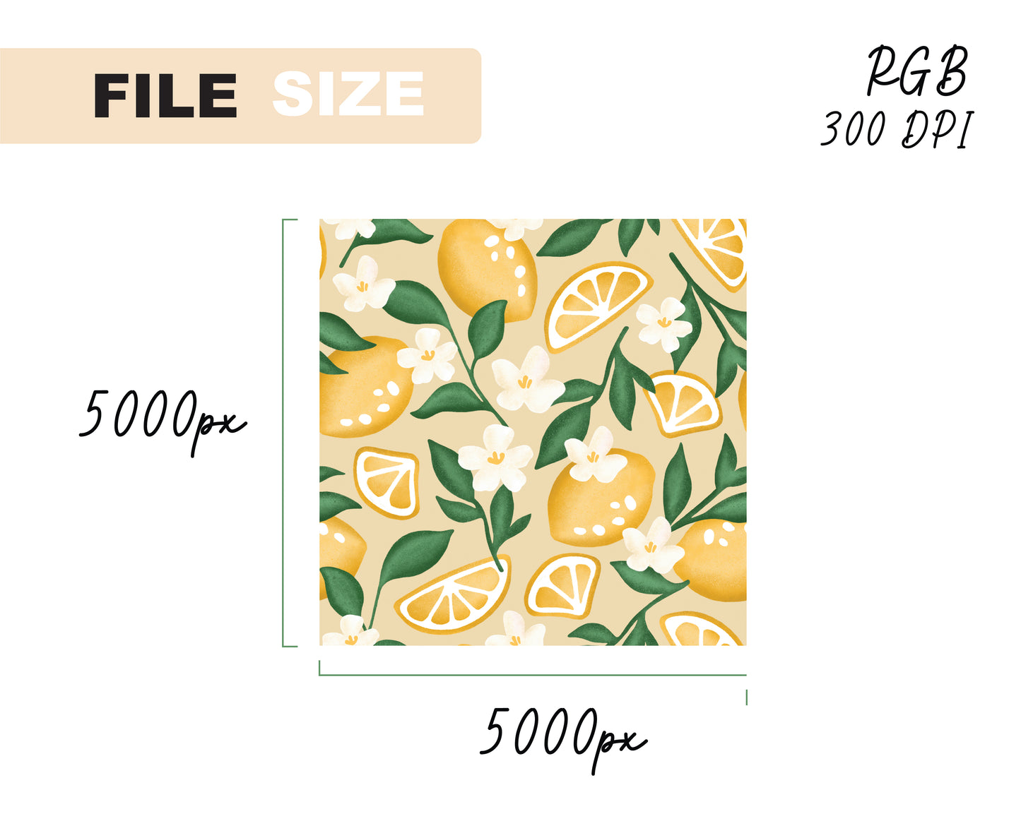 Floral Lemon Seamless Pattern