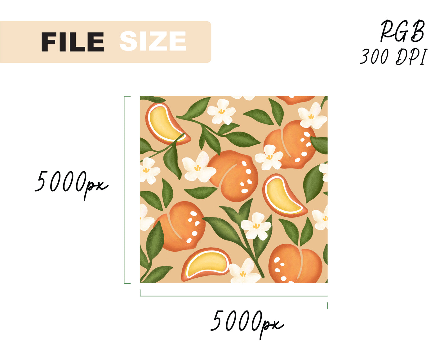 Floral Peach Seamless Pattern