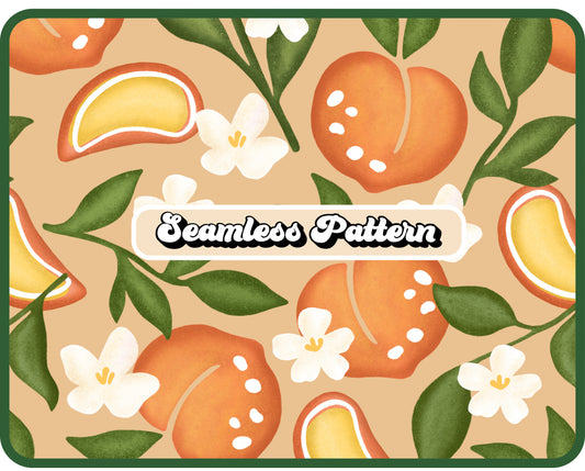 Floral Peach Seamless Pattern