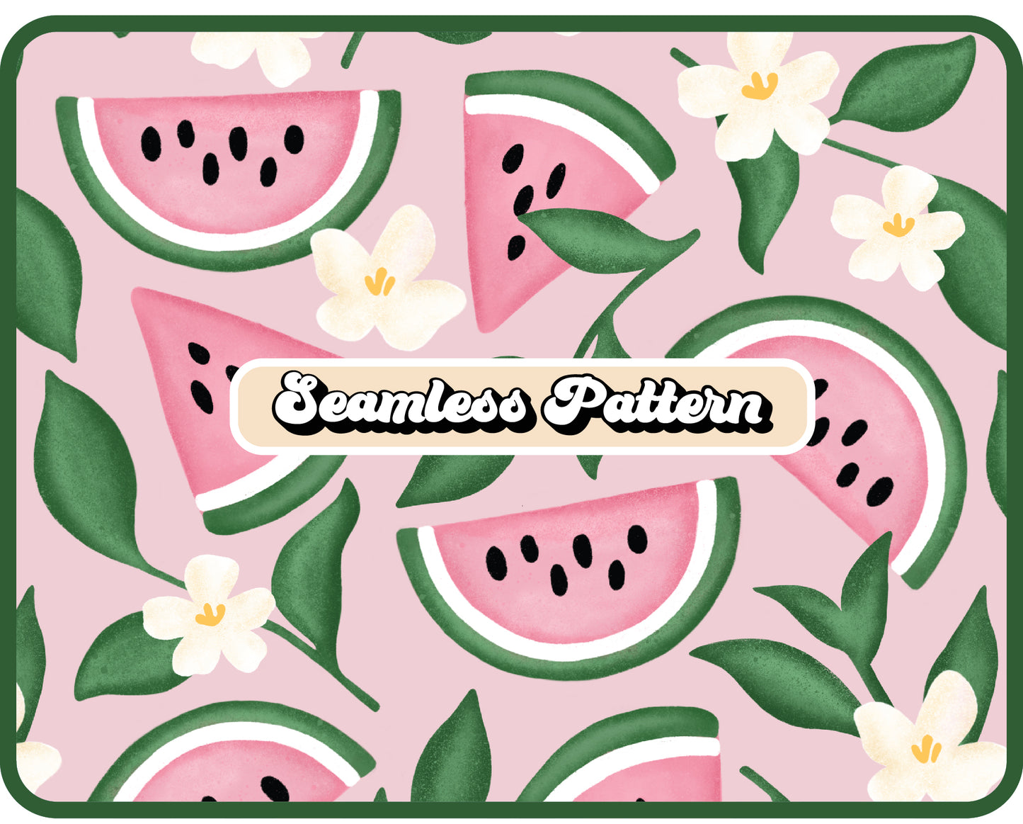 Floral Watermelon Seamless Pattern