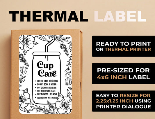New Floral Can Care Thermal Label