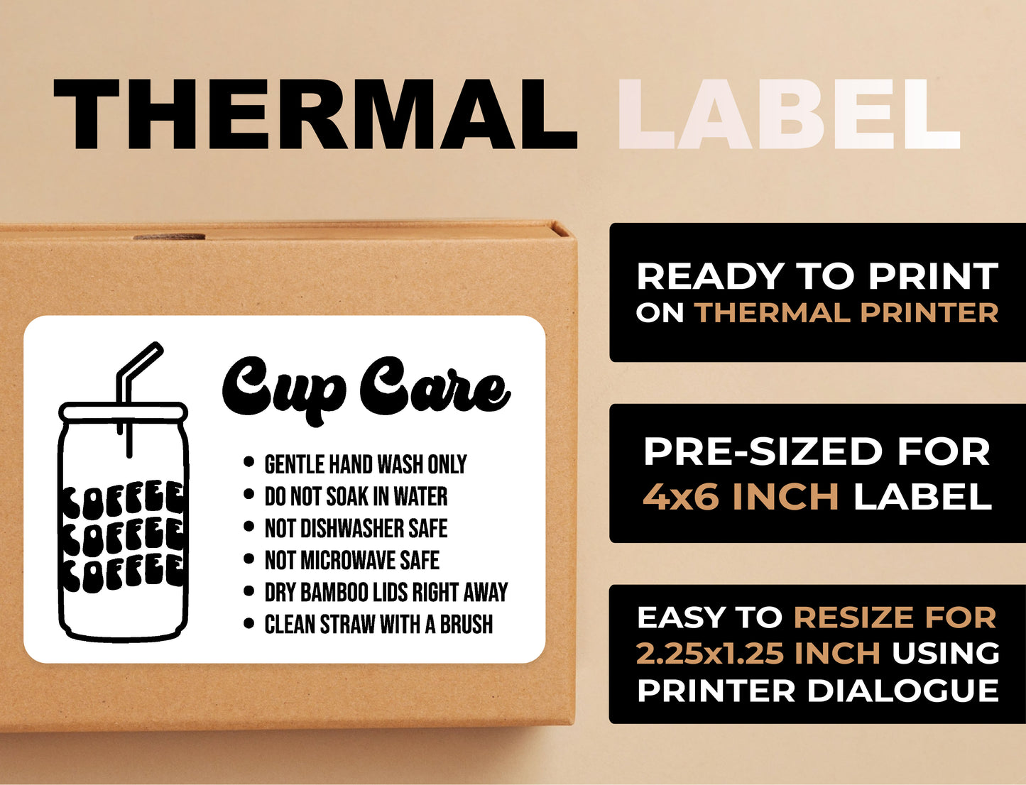 Can Glass Care Thermal Label
