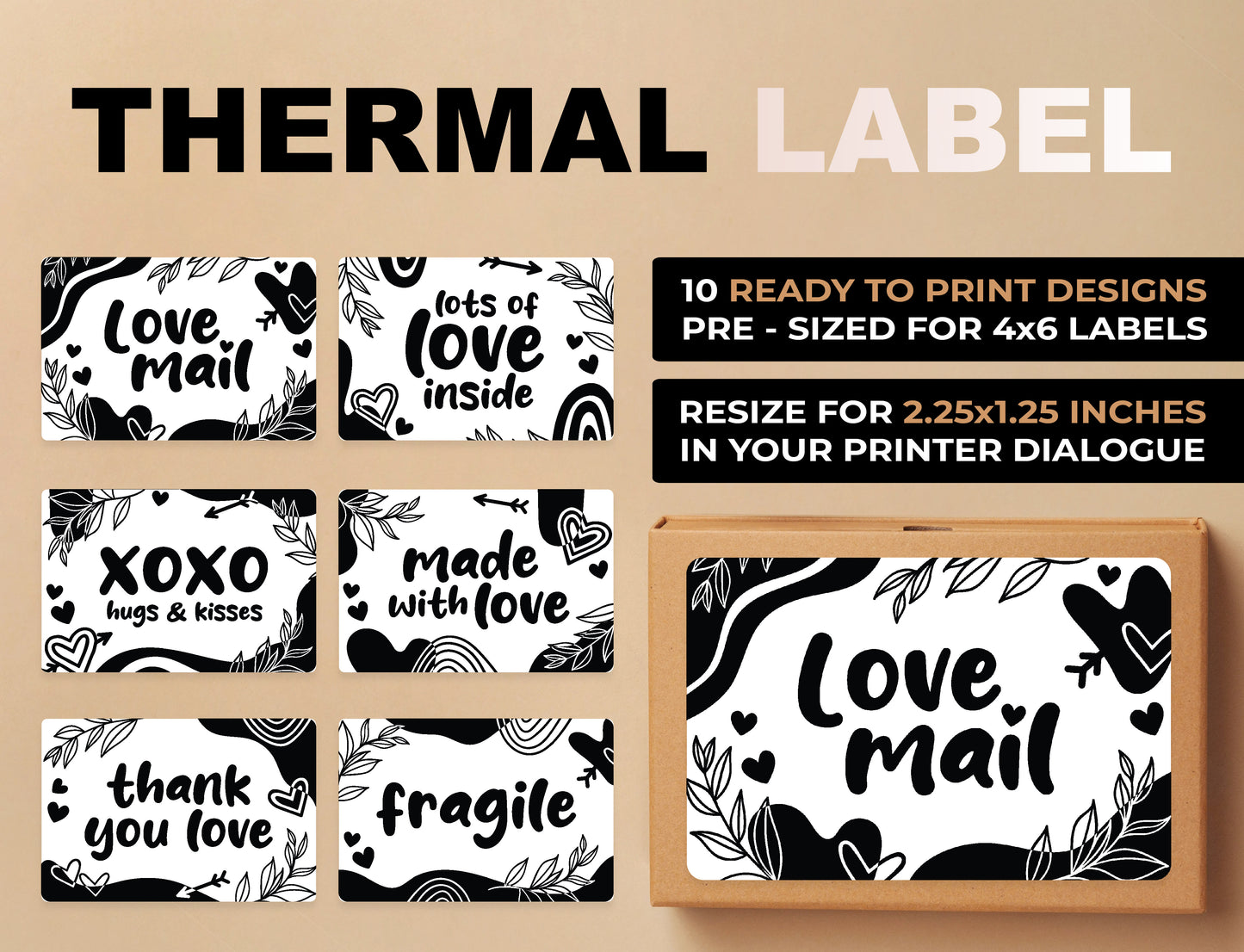 Boho Valentines Thermal Label Bundle