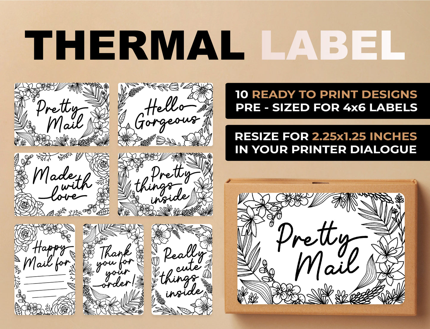 Floral Packaging Thermal Labels