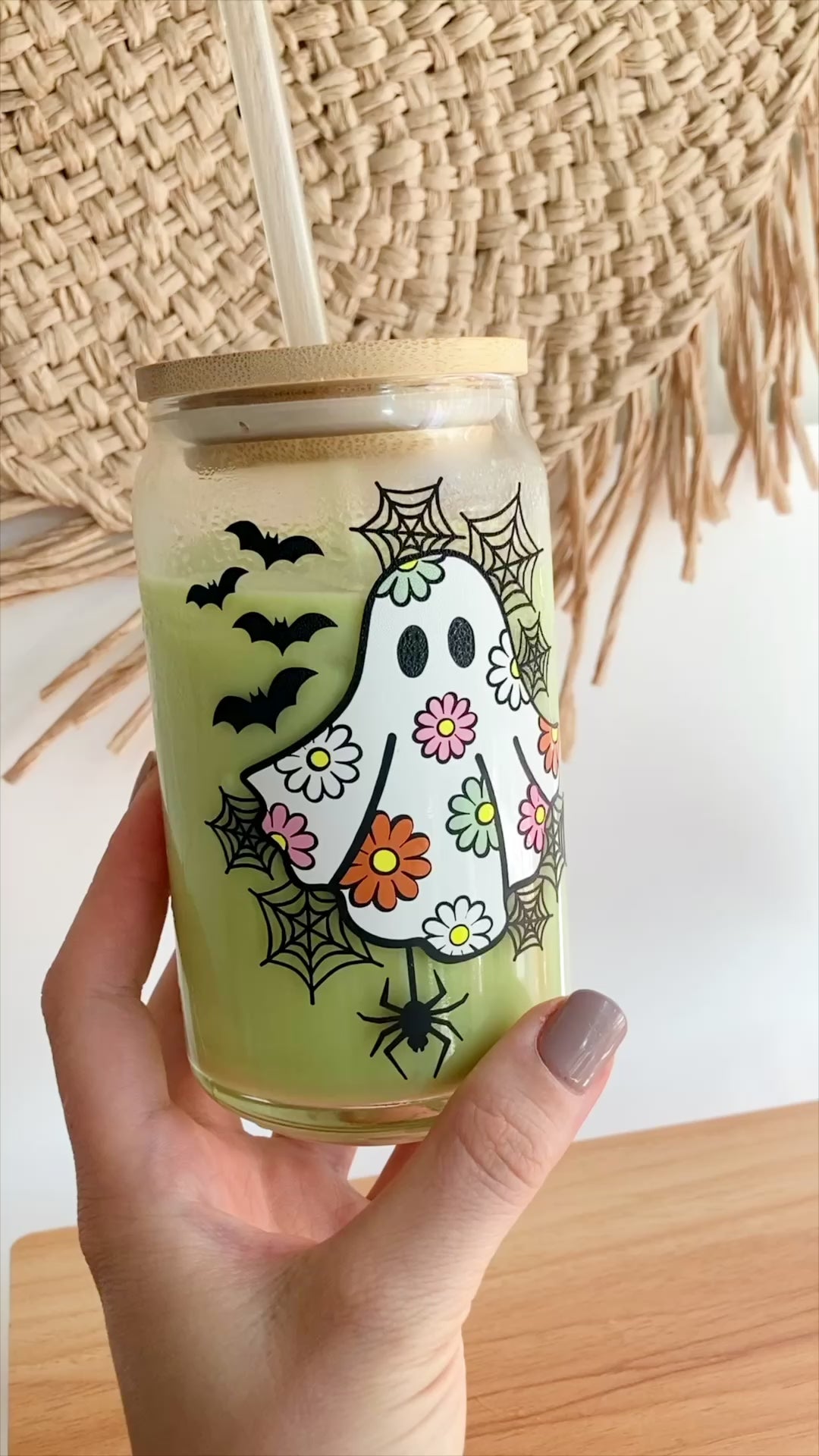 Spooky glass cups Halloween Ghost Glass Tumblers Tumbler with